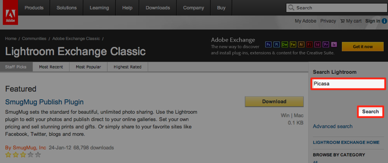 Adobe  Lightroom Exchange Classic